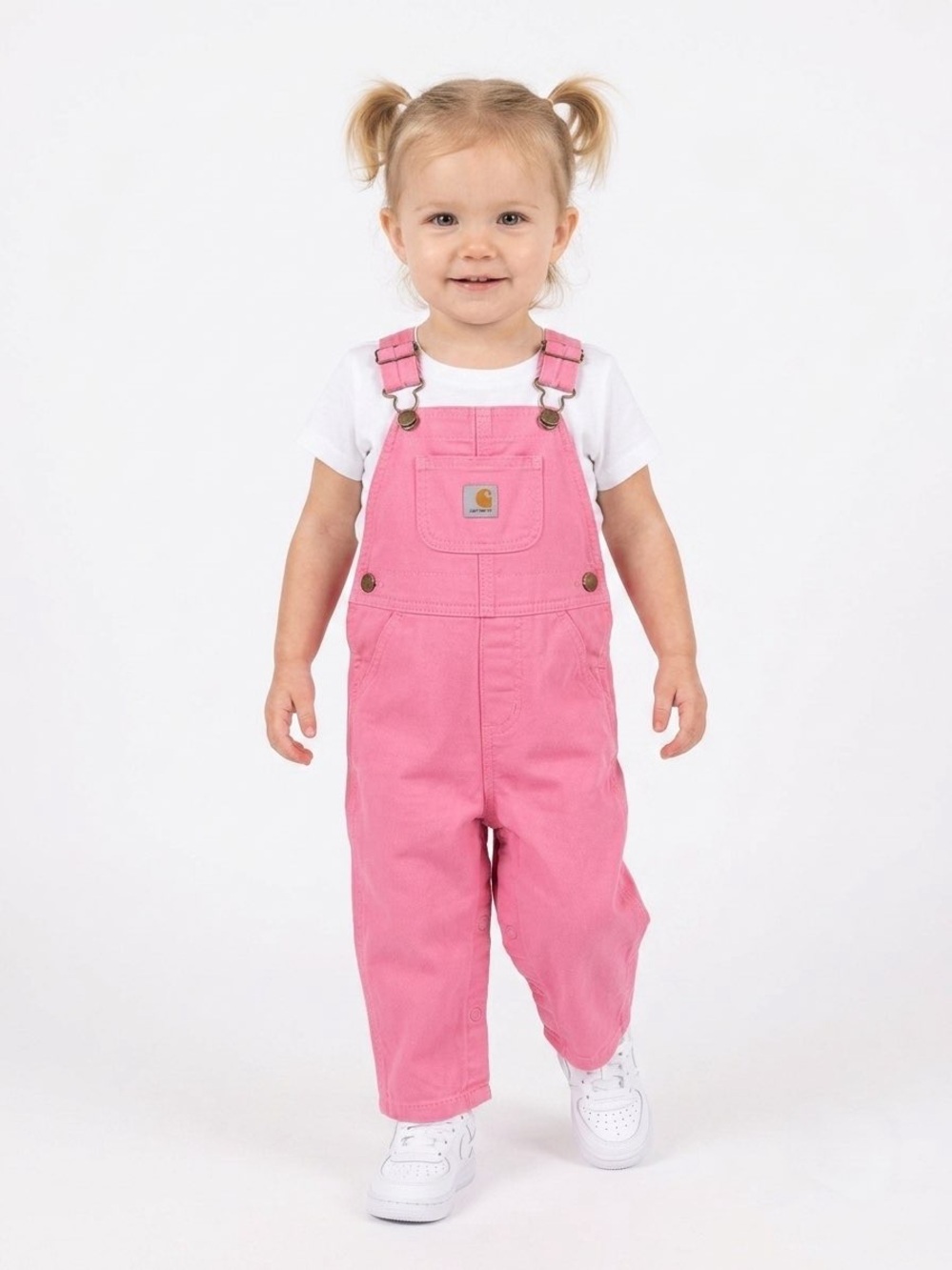 Carhartt Bright Pink Canvas Overalls Toddler Girl Size 24 Months 100% Cotton